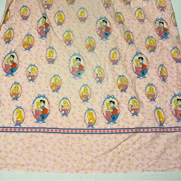 Vintage Disney Sleeping Beauty Princess Pink Flat Bed Sheet - Picture 2 of 16